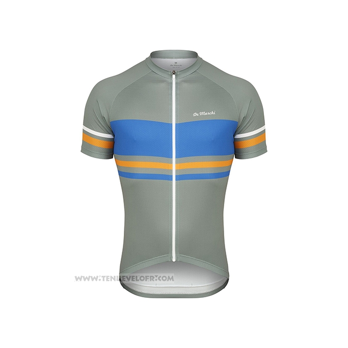 2021 Maillot Cyclisme de Marchi Vert Bleu Manches Courtes et Cuissard